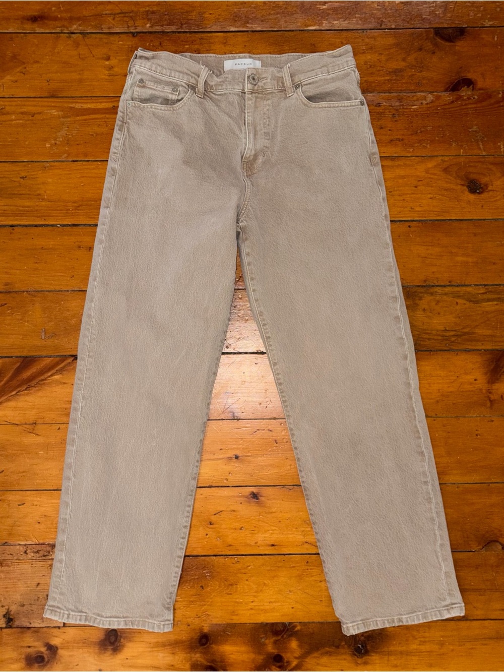 PacSun Beige Baggy Jeans